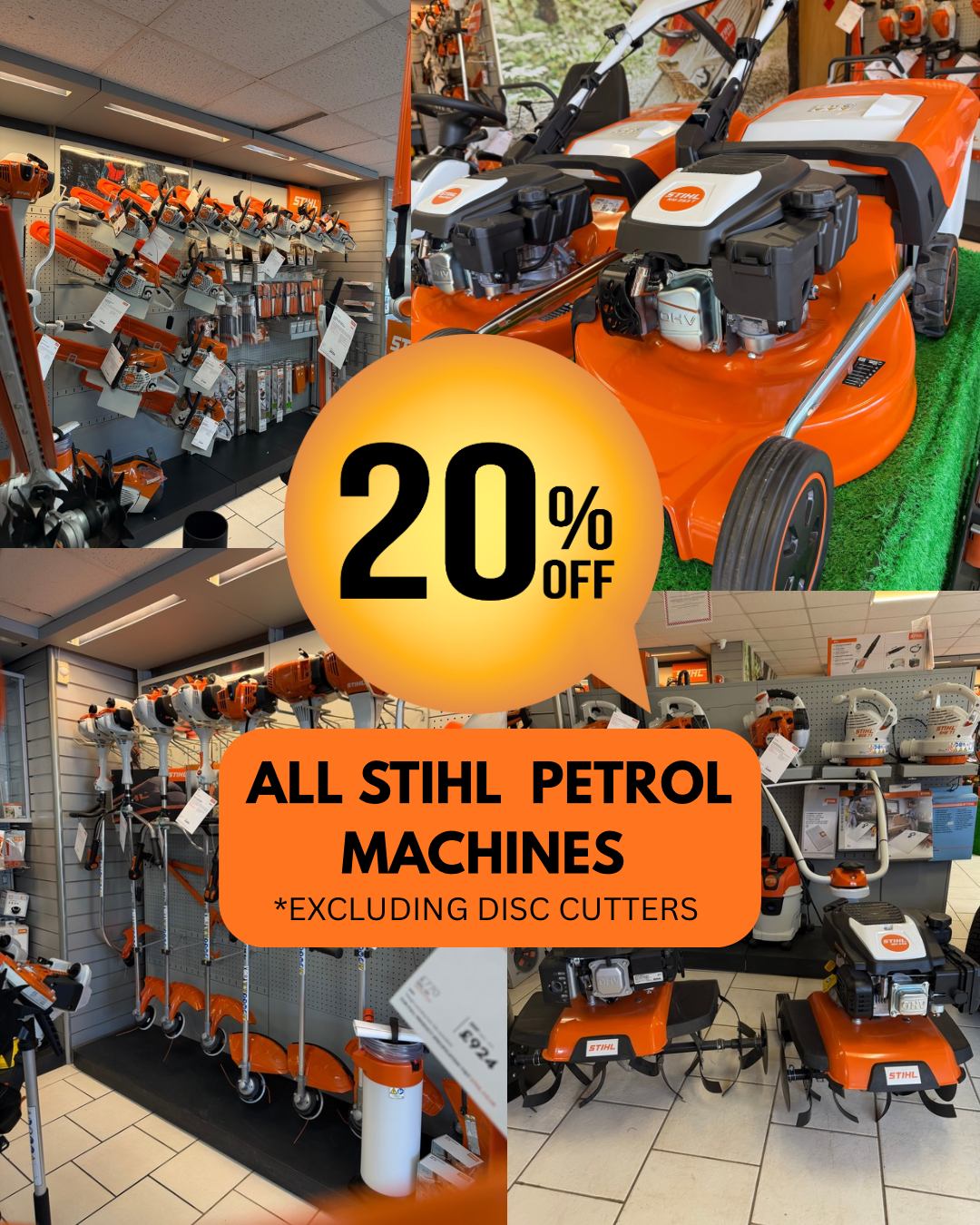 20% OFF STIHL PETROL TOOLS, EXCLUDING DISC CUTTERS